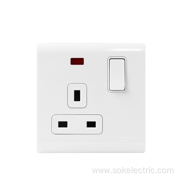 1Gang13A 250V Single Pole Switch Socket Outlet